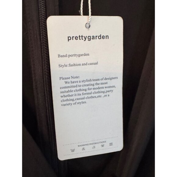 Prettygarden Womens Sleeveless Black Draped V-Neck Maxi Dress Large NWT - Picture 5 of 11